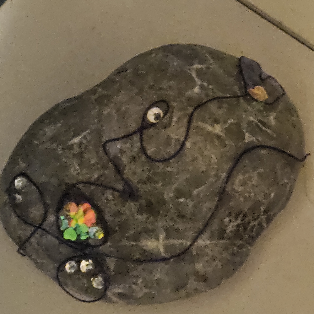 Artistic Stone with Vibrant Accents